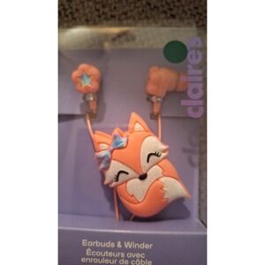 Claire's‎ Rainbow Bow FOX Earbuds with Winder New in Package Headphones